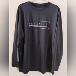 Hang Ten Sun Protection UPF 50 Long Sleeve Tee XL Gray Beach Surf Rash Guard